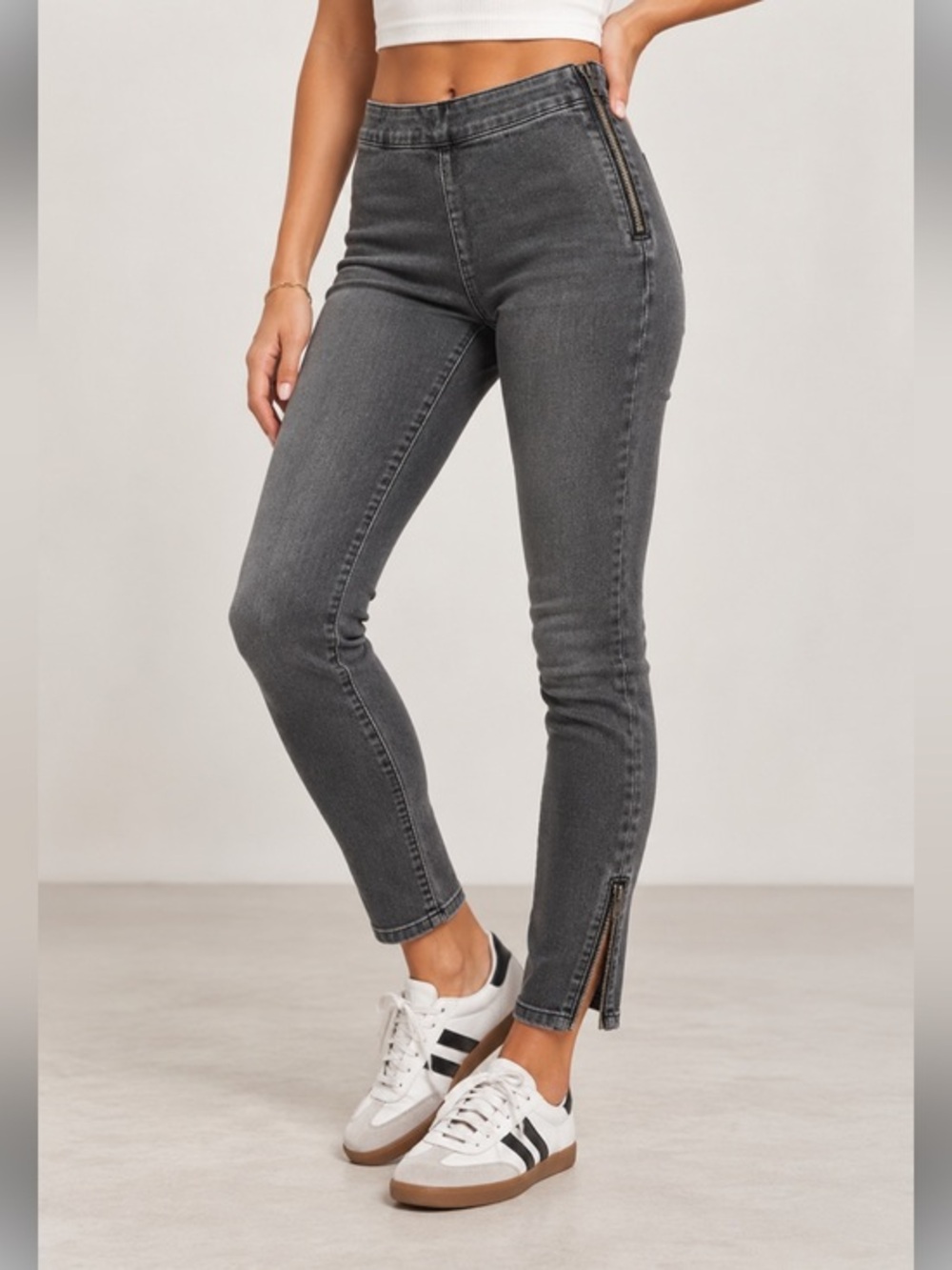 BDG Urban Outfitters Twig High Rise Gray Skinny Jeans Size 28 Zip Ankle